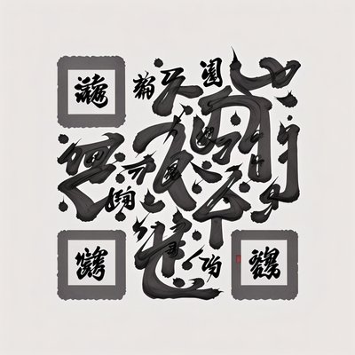 Brush Ink Calligraphy QR Code Art