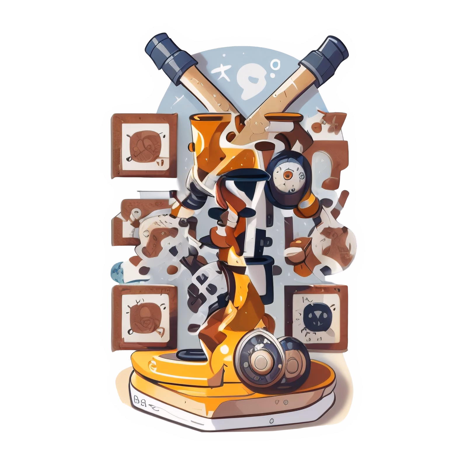 Microscope Laboratory Vector QR Code for Stickers — image 1