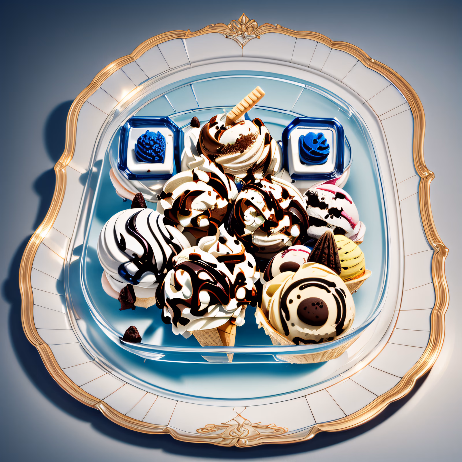 Ice Cream Glass Plate 3D QR Code for Restaurant Menus — image 1