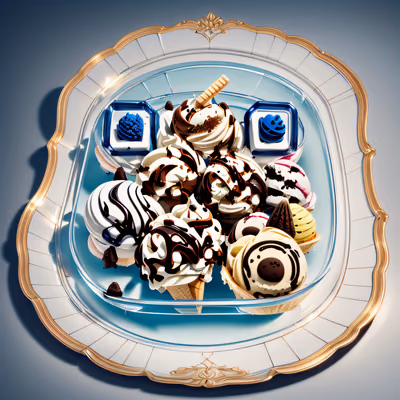 Ice Cream Glass Plate 3D QR Code for Restaurant Menus — image 1