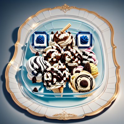 Ice Cream Glass Plate 3D QR Code for Restaurant Menus