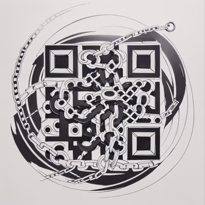 QR-код в стиле татуировки тушью: переплетённые цепи для временных тату — изображение 1