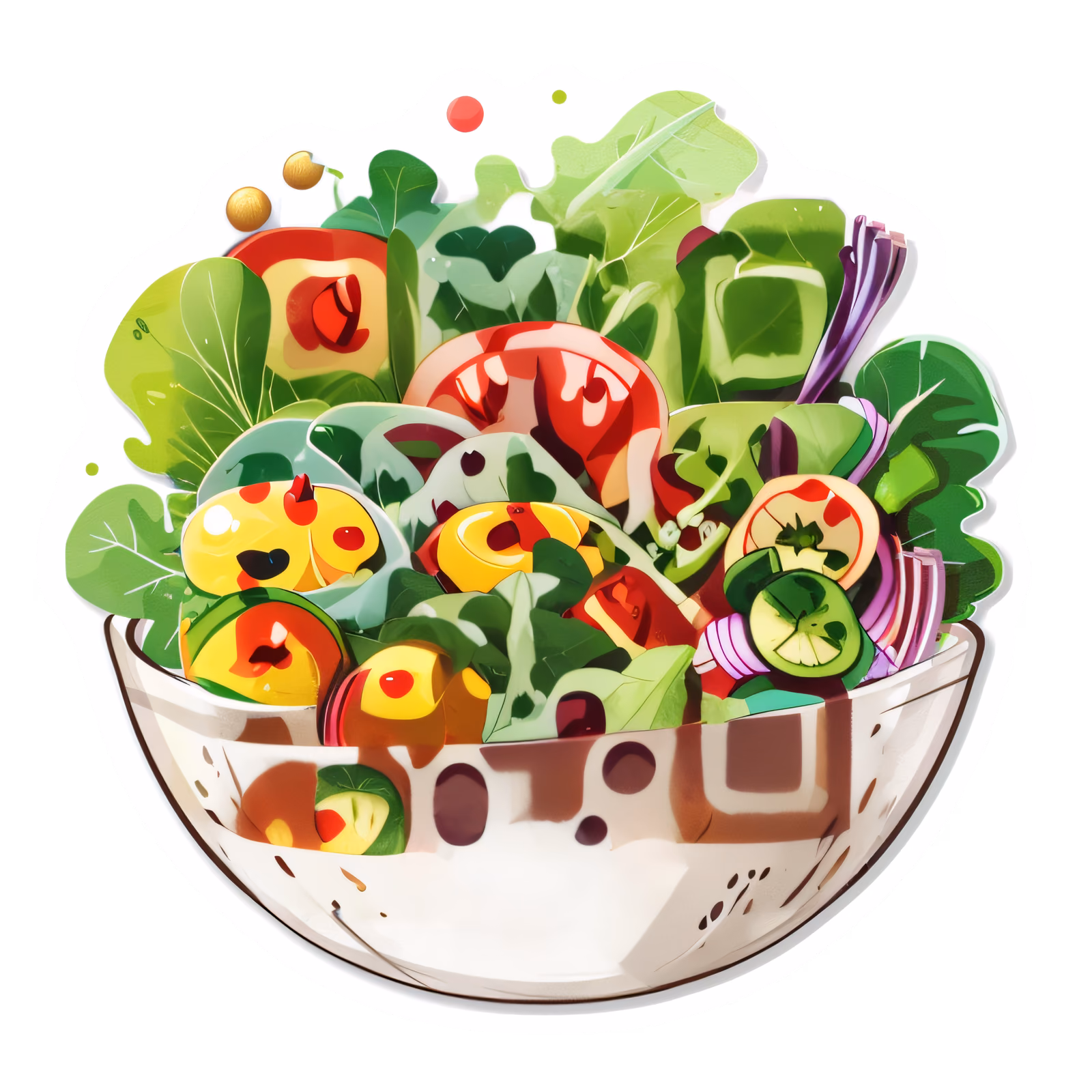 Salad Bowl Vector Sticker QR Code for Stickers — image 1
