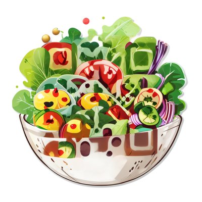 Salad Bowl Vector Sticker QR Code for Stickers