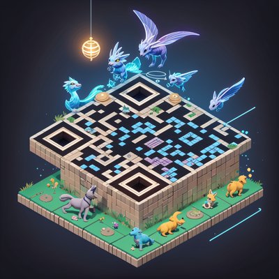 Isometric Magical Creature Pen QR Code for Posters