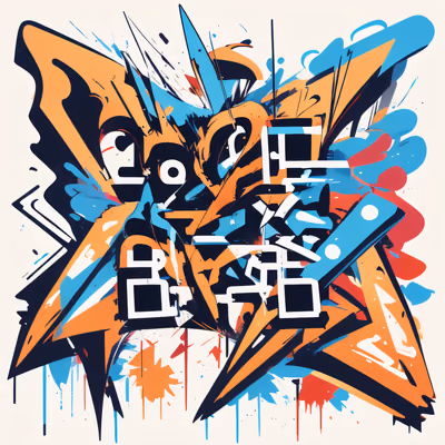 Graffiti Lettering Splatter QR Code for Apparel — image 1