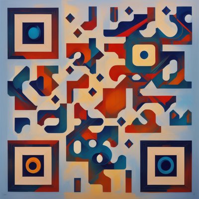 Geometric Art Deco Abstract QR Code Art
