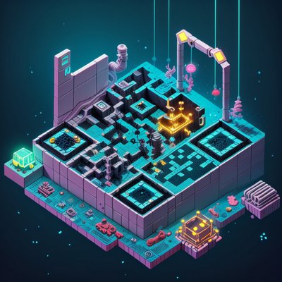 Isometric Deep Sea Mining Rig QR Code Poster