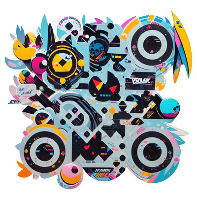 Sticker Bomb Collage Eye QR Code for Stickers