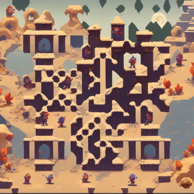 Pixel Ruins Game Level QR Code Art — image 1