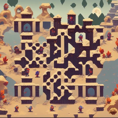 Pixel Ruins Game Level QR Code Art
