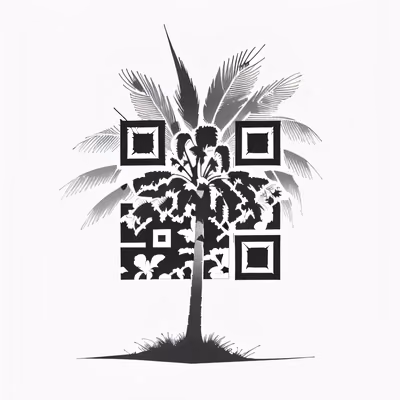 Palm Tree Ink Tattoo QR Code for Temporary Tattoos — image 1