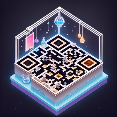 Isometric Vet Clinic Diorama QR Code for Signage — image 1