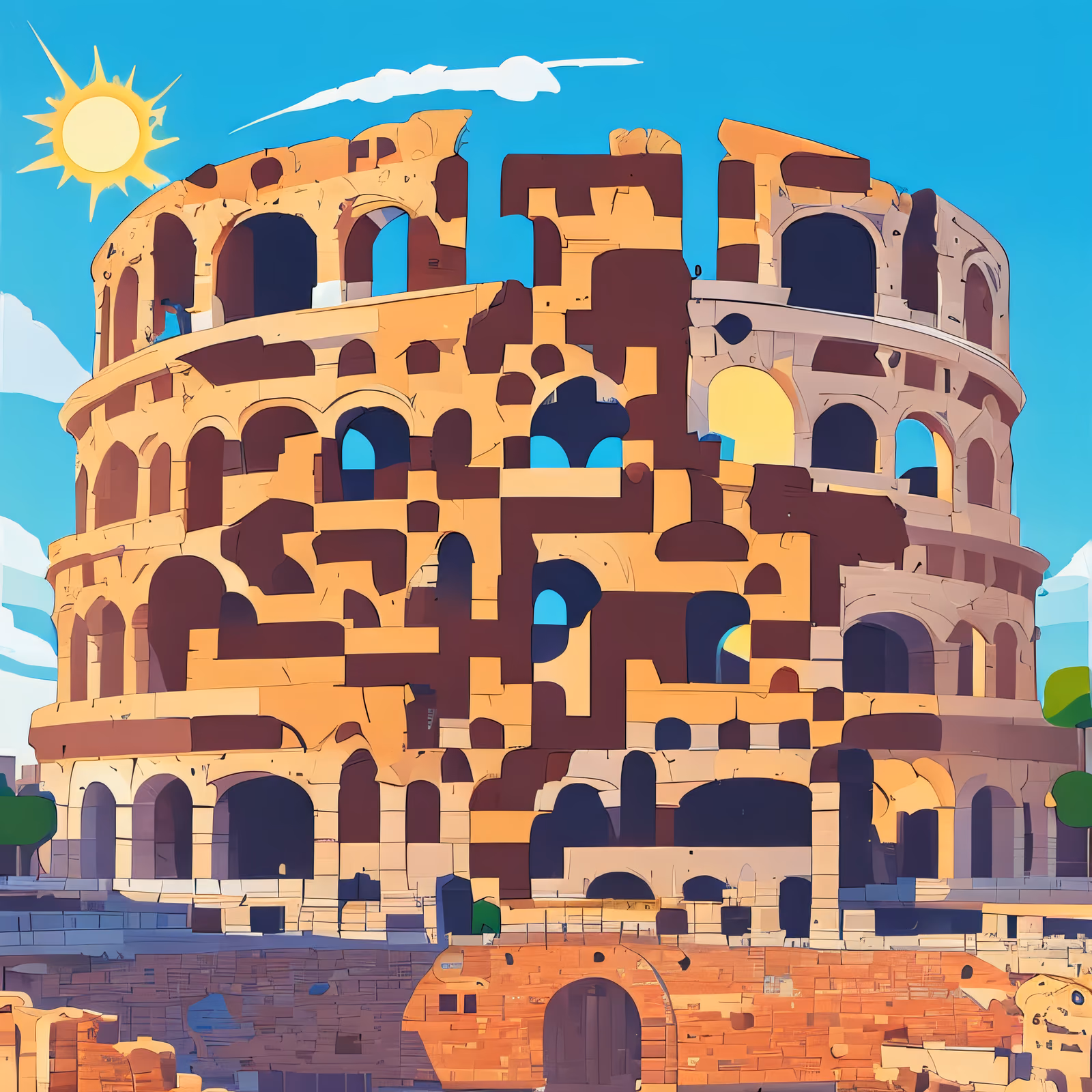 Roman Colosseum Vector Poster QR Code for Posters — image 1