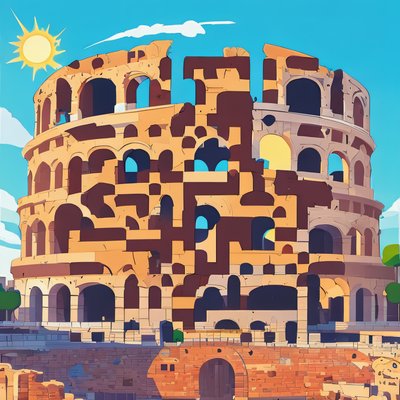 Roman Colosseum Vector Poster QR Code for Posters