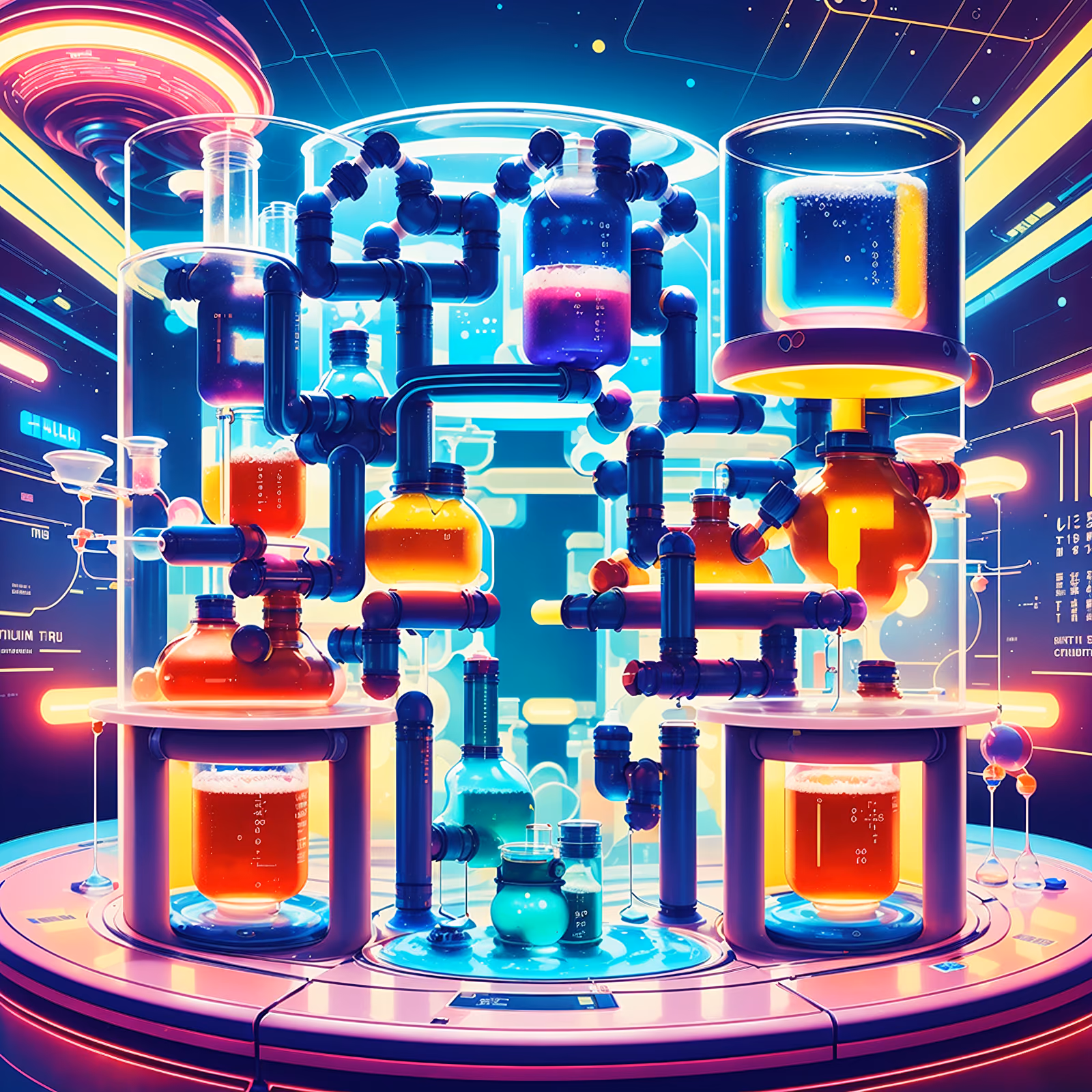 Retro Chemistry Lab Retrofuturism QR Code for Posters — image 1