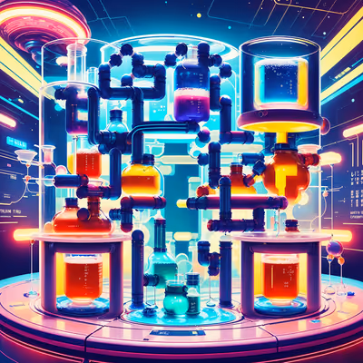 Retro Chemistry Lab Retrofuturism QR Code for Posters — image 1
