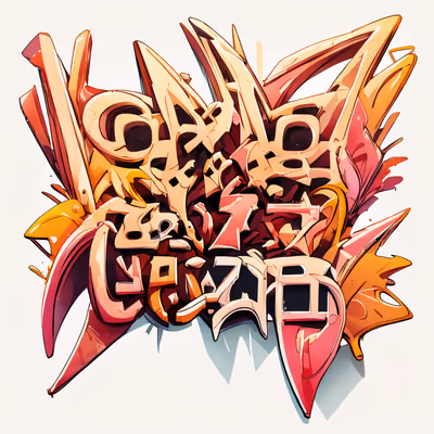 Wildstyle Graffiti Lettering Calligraphy & Lettering QR Code for Stickers — image 1