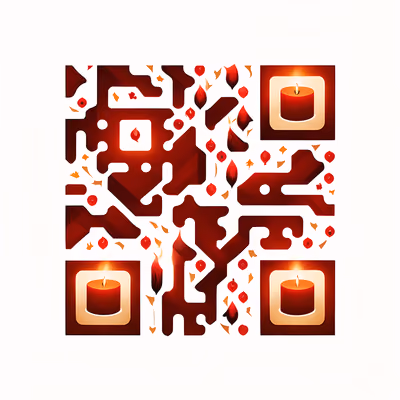 Red Candle Ornamental Vector QR Code for Packaging — image 1