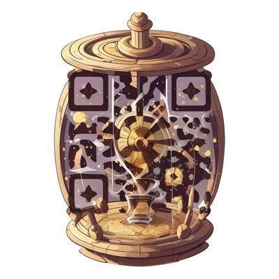 Wooden Gear Jar Vector QR Code for Stickers