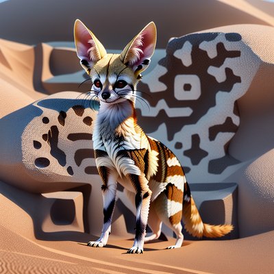 Fennec Fox Desert Digital Painting QR Code Art