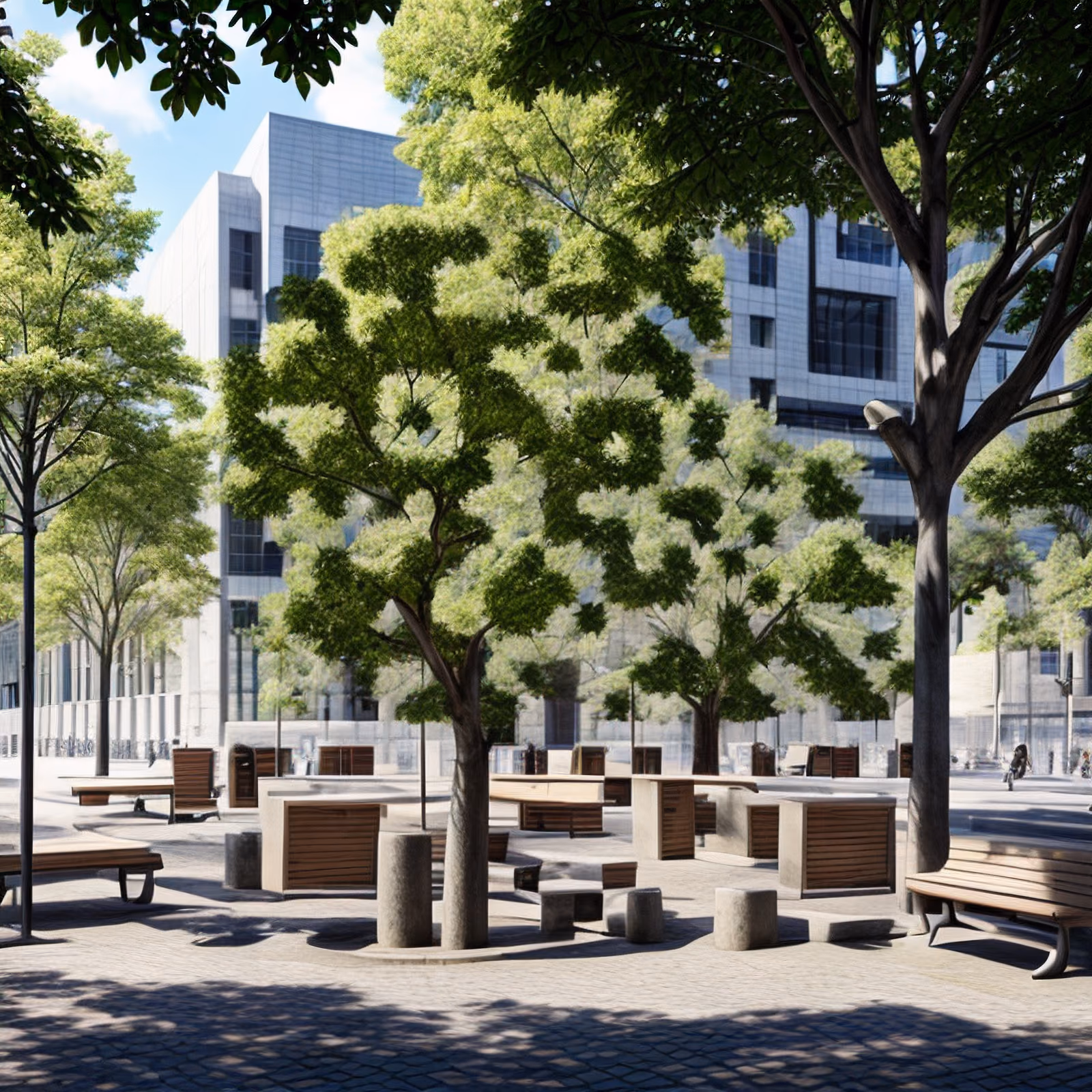 城市公园广场写实二维码艺术海报设计 — 图片 1