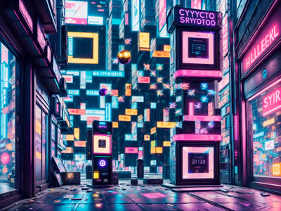Neon Crypto Alley Cyberpunk City QR Code for Posters — image 1
