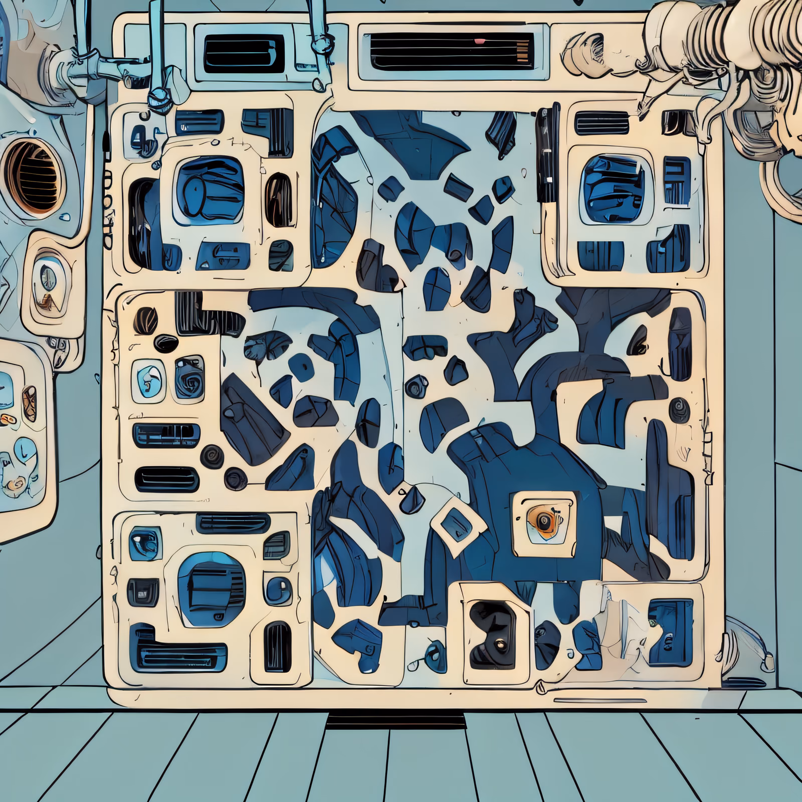 Comic Machine Panel Interior QR Code for Posters — image 1