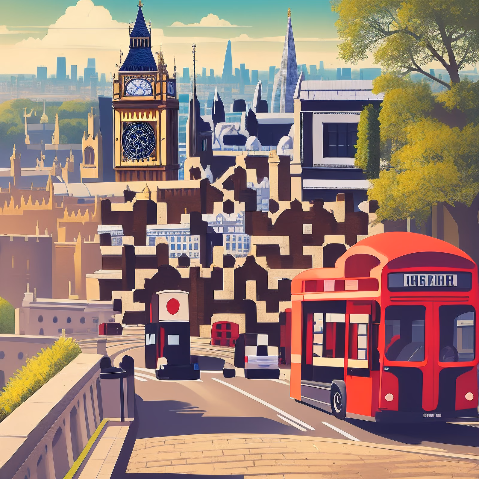London Big Ben Vector Poster QR Code Art — image 1