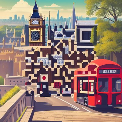 London Big Ben Vector Poster QR Code Art