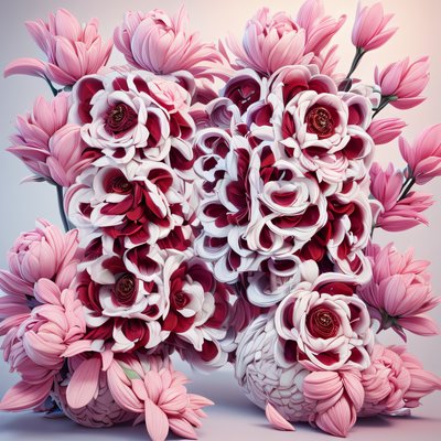 Букет розовых роз: 3D QR-код