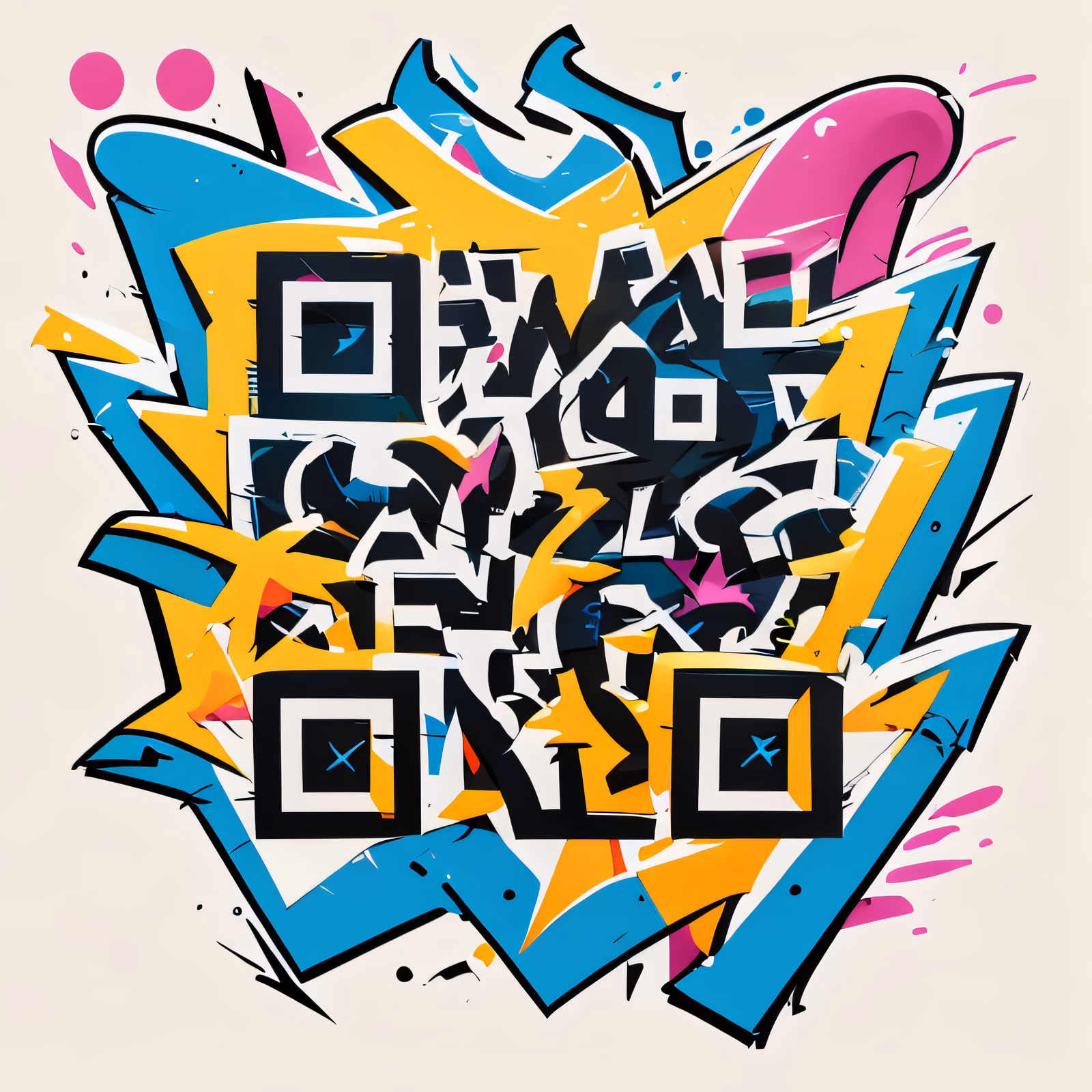 Graffiti Wildstyle Lettering QR Code for Apparel — image 1