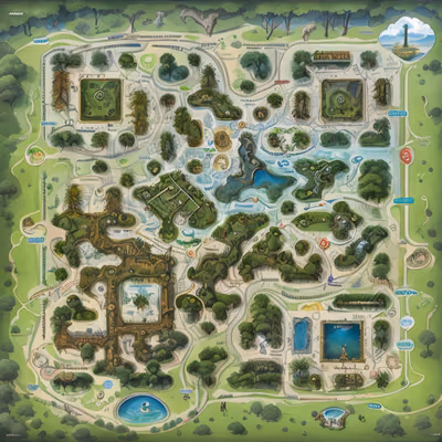 Zoo Park Map Illustration QR Code for Brochures — image 1