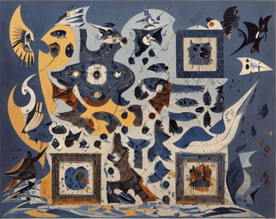 Fragmented Whale Cubist QR Code Art