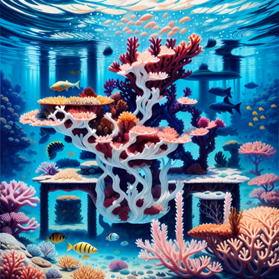 Coral Reef Underwater Gouache QR Code Art — image 1
