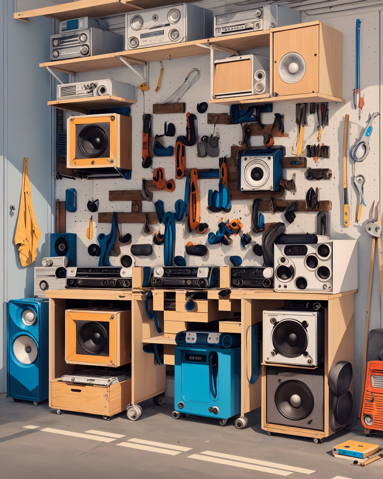 Retro Garage Workshop Speakers QR Code Art — image 1