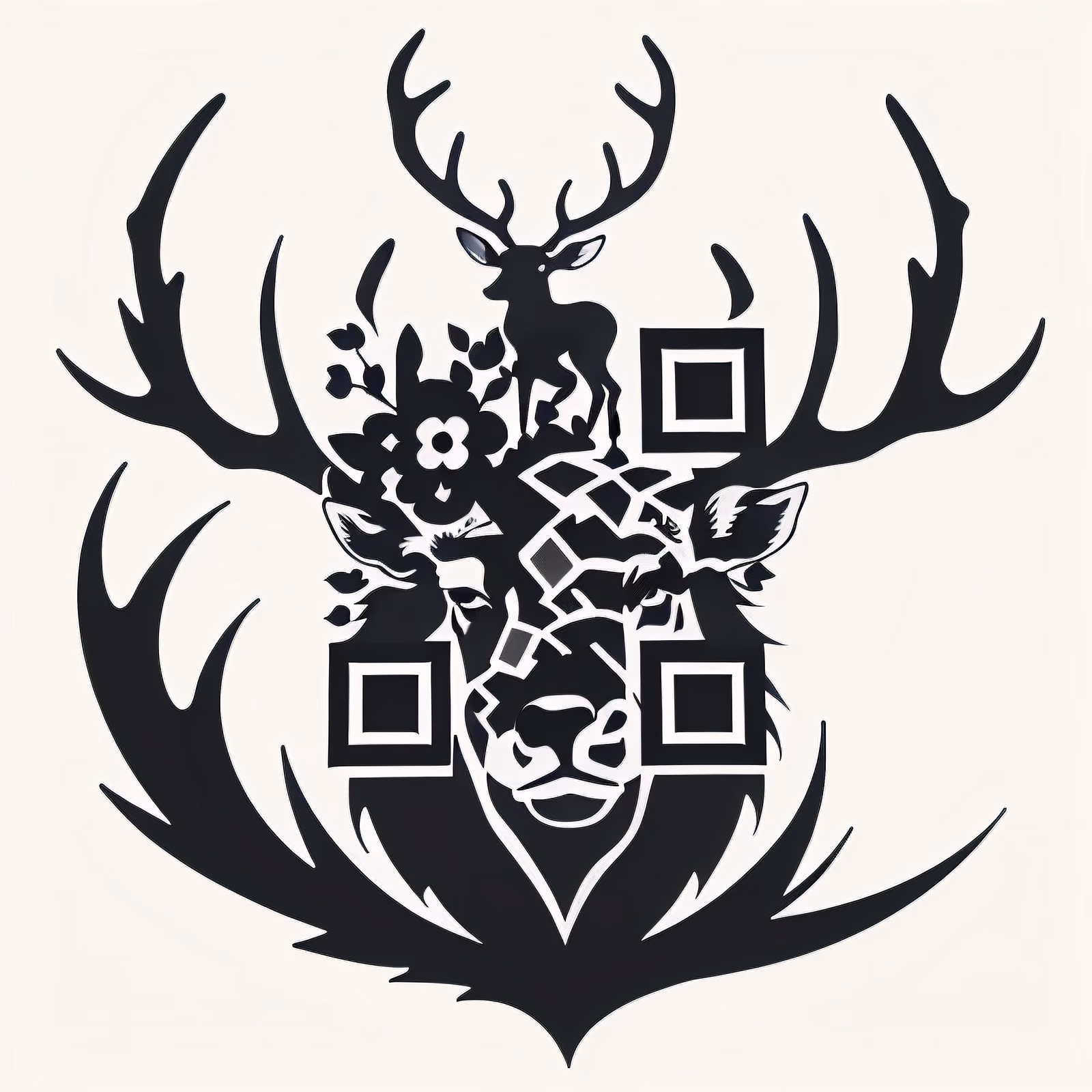 Stag Crest Tattoo Ink QR Code for Temporary Tattoos — image 1