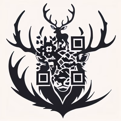 Stag Crest Tattoo Ink QR Code for Temporary Tattoos — image 1