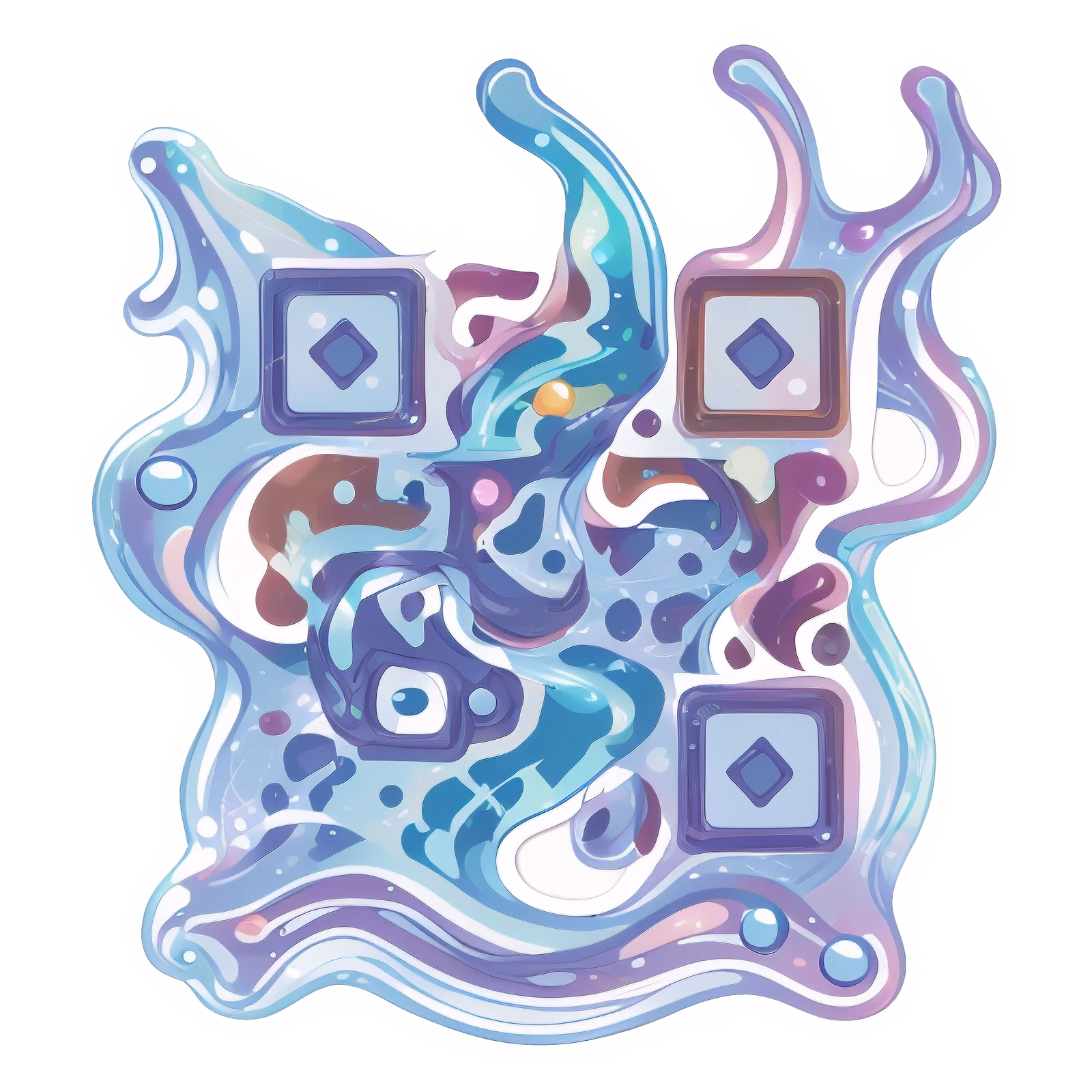 Liquid Blob Vector QR Code for Stickers — image 1