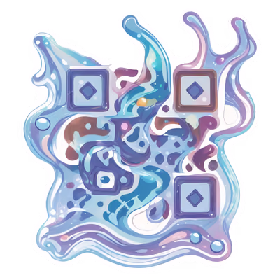 Liquid Blob Vector QR Code for Stickers — image 1