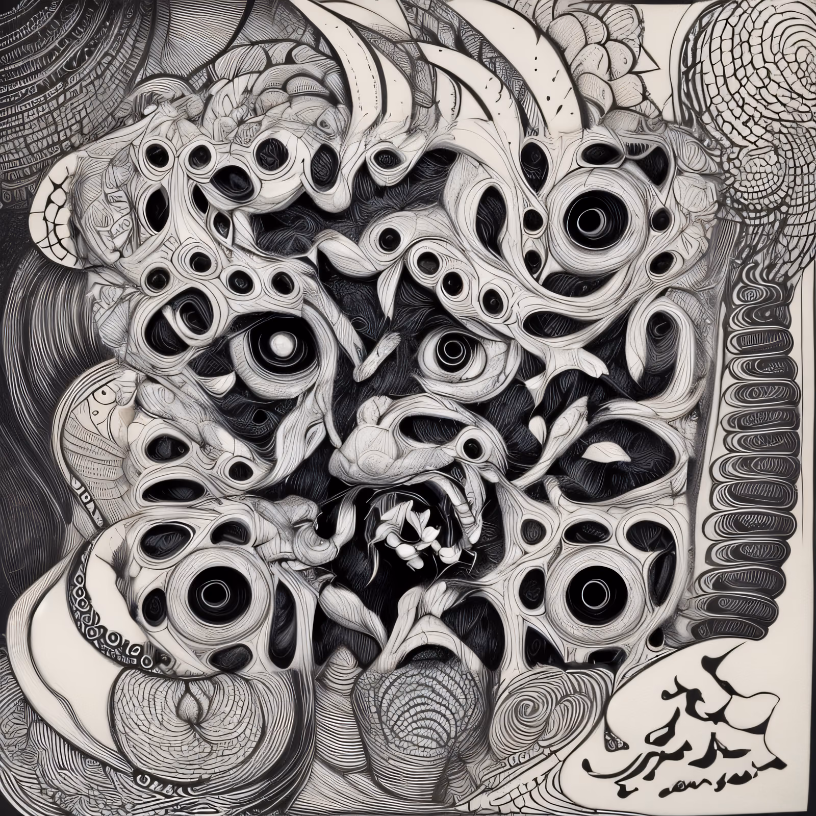 Concentric Eye Swirls Zentangle QR Code Art — image 1
