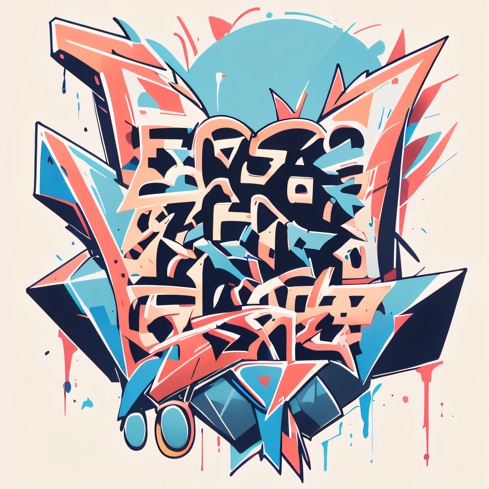 Graffiti Wildstyle Lettering Calligraphy & Lettering QR Code for Apparel — image 1