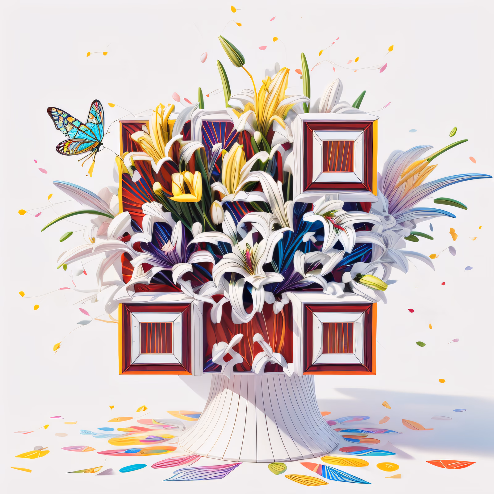 Букет лилий: 3D-рендер, QR-код — изображение 1