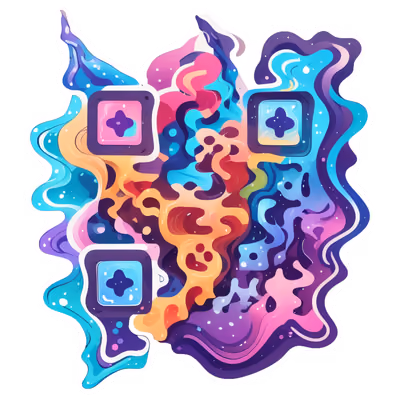 Flowing Wave Abstract Vector QR Code for Stickers — image 1