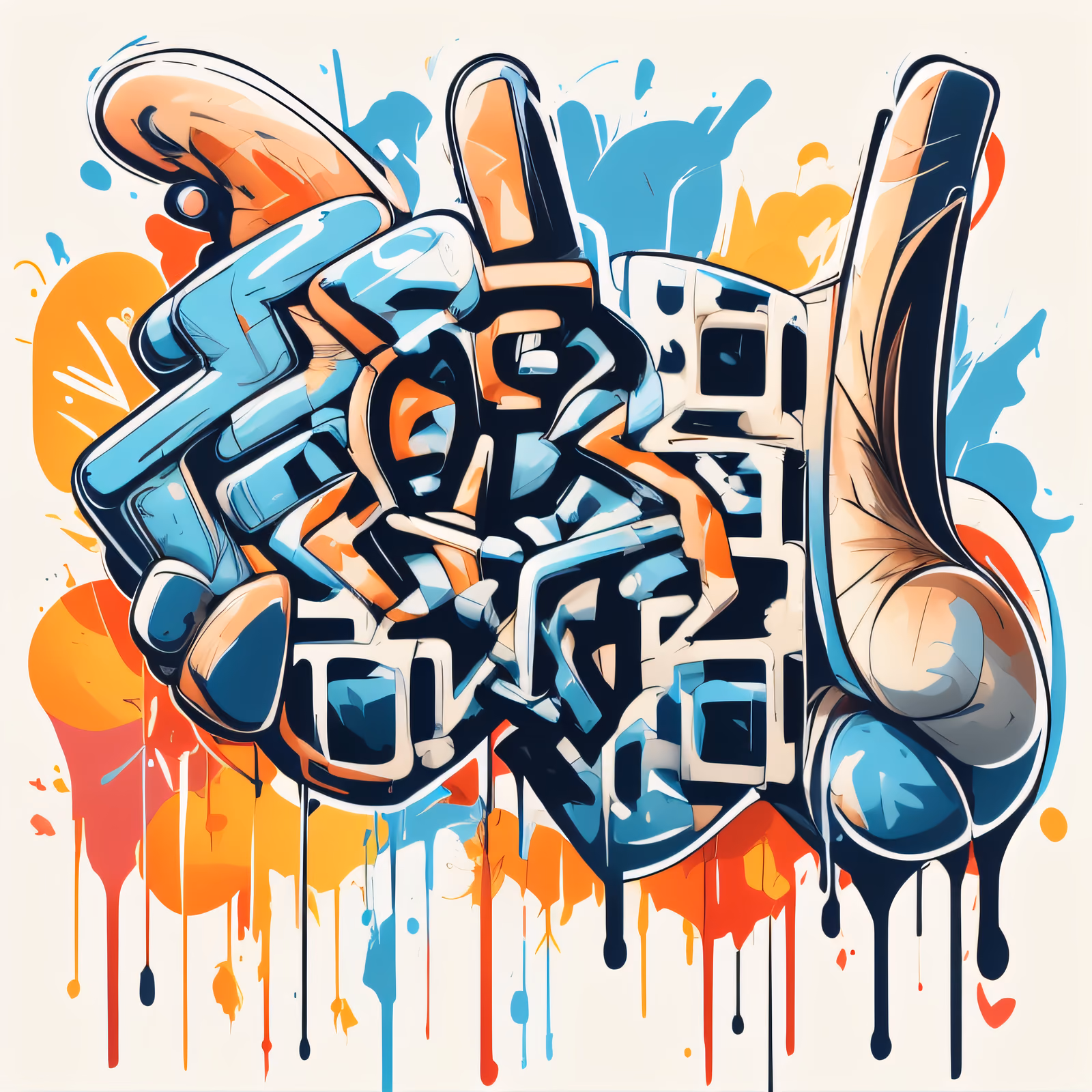Wildstyle Graffiti Lettering QR Code for Apparel — image 1