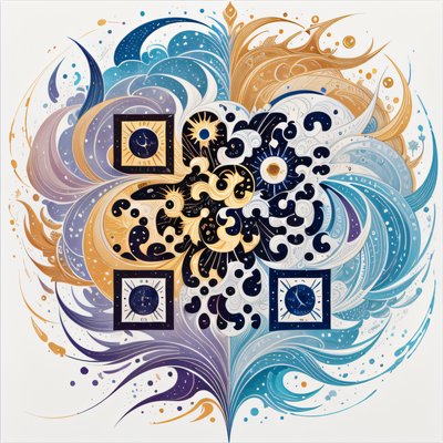 Sun and Moon Mandala Ornamental QR Code Art