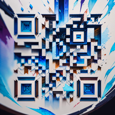 Abstract Watercolor Shards QR Code Art — image 1