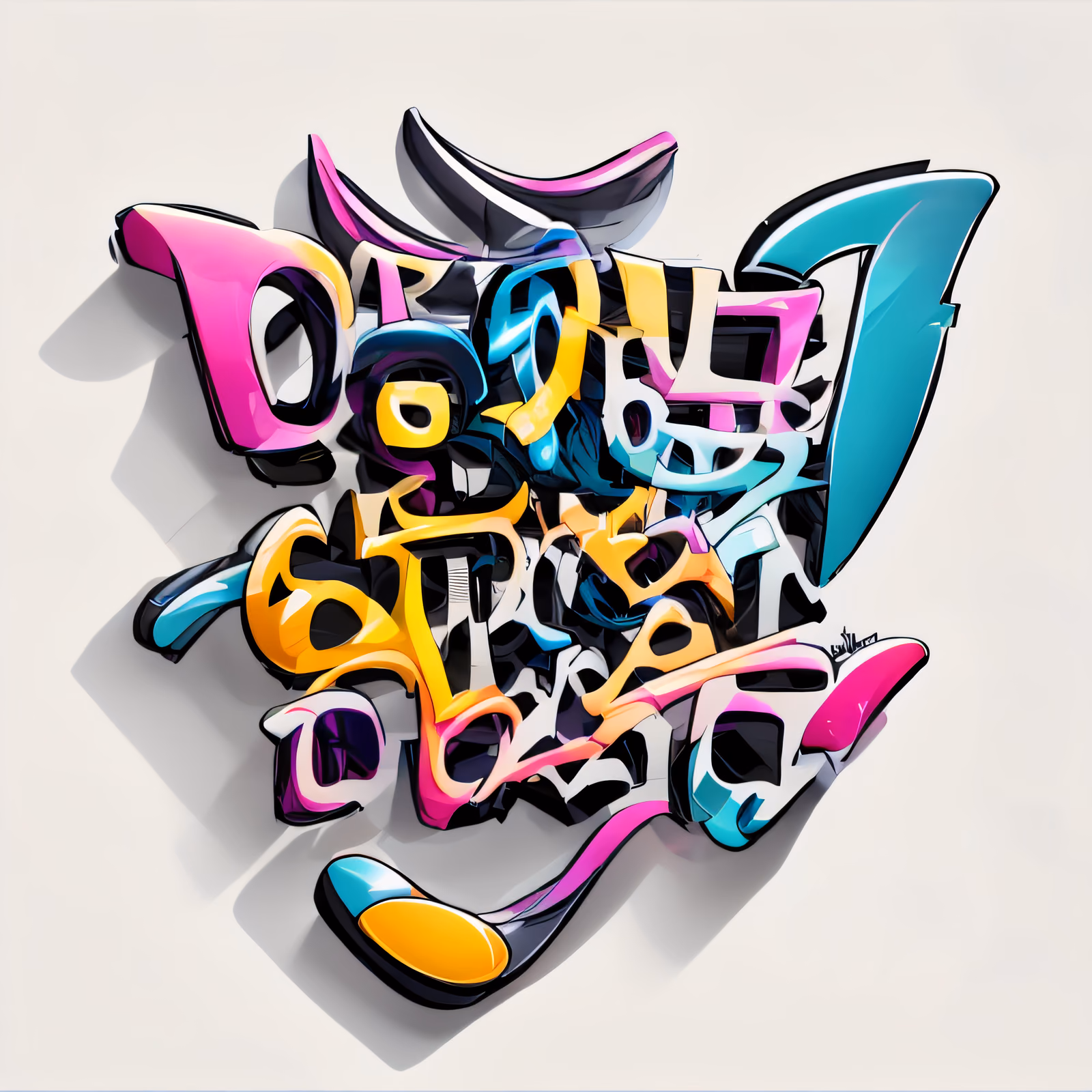 Colorful Graffiti Lettering Symbol QR Code for Stickers — image 1