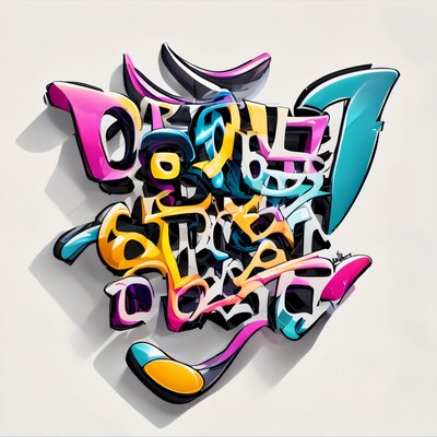Colorful Graffiti Lettering Symbol QR Code for Stickers
