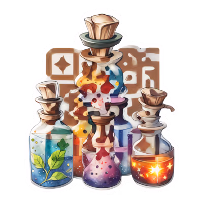 Magic Potion Bottles Vector QR Code for Stickers — image 1
